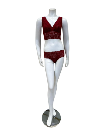Cosabella NEVER1386 + 07ZL Sindoor Red Lace Bralette & Short Set myselflingerie.com